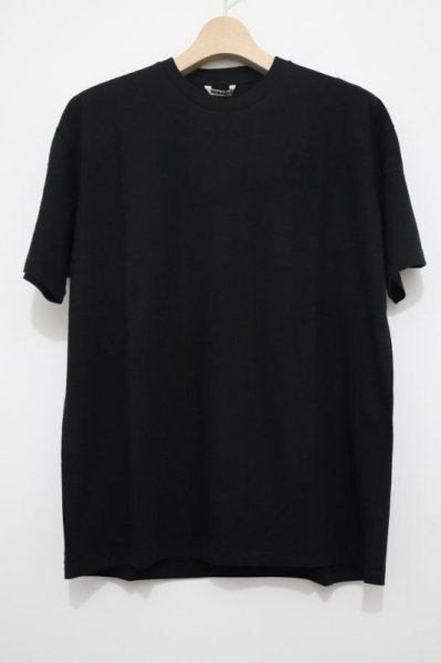 画像1: AURALEE (オーラリー)   SEAMLESS CREW NECK TEE / シームレスクルーネックTシャツ - BLACK (1)