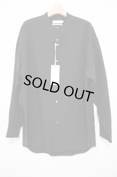 画像1: Graphpaper  (グラフペーパー)　　  Linen Cupro L/S Oversized Band Collar Shirt / リネンキュプラ長袖オーバーサイズバンドカラーシャツ (1)