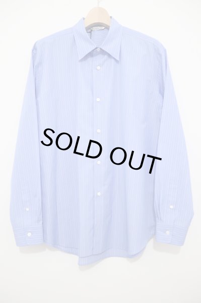 画像1: AURALEE(オーラリー)  　SUVIN HIGH COUNT CLOTH STRIPE SHIRT / スビンハイカウントクロス ストライプシャツ- BLUE (1)