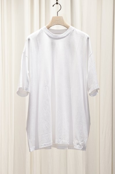 画像1: COMOLI (コモリ)  　コットンジャージ 半袖Tシャツ - WHITE (1)