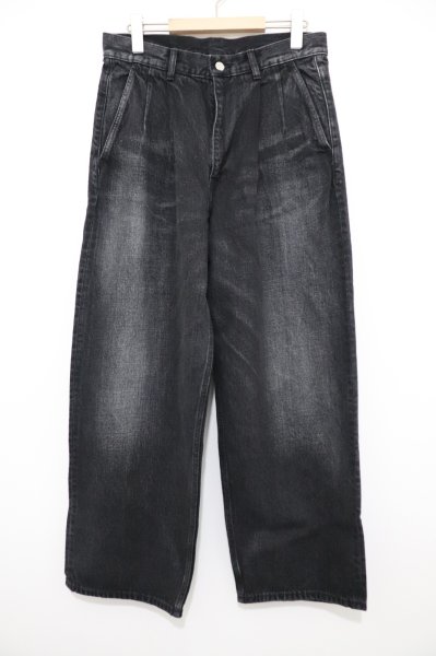 画像1: Graphpaper (グラフペーパー)    Selvage Denim Two Tuck Pants / セルヴィッチデニム 2タックパンツ -DARK FADE- (1)