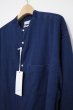 画像3: Graphpaper (グラフペーパー)    SIDOGRAS Indigo Poplin L/S Oversized Band Collar Shirt / シドグラスインディゴポプリン 長袖オーバーサイズバンドカラーシャツ (3)