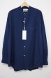 画像1: Graphpaper (グラフペーパー)    SIDOGRAS Indigo Poplin L/S Oversized Band Collar Shirt / シドグラスインディゴポプリン 長袖オーバーサイズバンドカラーシャツ (1)