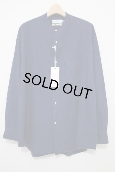 画像1: Graphpaper (グラフペーパー)    SIDOGRAS Indigo Poplin L/S Oversized Band Collar Shirt / シドグラスインディゴポプリン 長袖オーバーサイズバンドカラーシャツ (1)