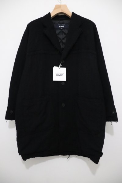 画像1: COMME des GARCONS HOMME (コムデギャルソンオム) 　   ウールツイードヘリンボーン ステンカラーコート (1)