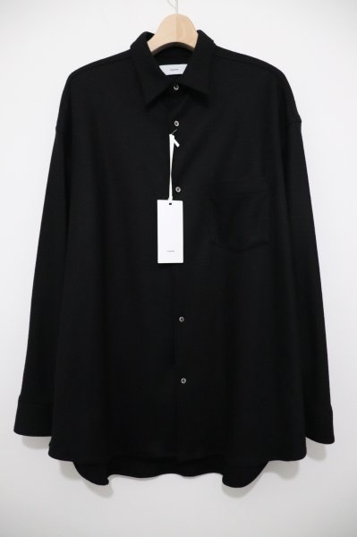 画像1: Graphpaper (グラフペーパー)     Wool Smooth Flannel Oversized Regular Collar Shirt / ウールスムースフランネル オーバーサイズレギュラーカラーシャツ (1)