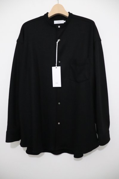 画像1: Graphpaper (グラフペーパー)     Wool Smooth Flannel Oversized Band Collar Shirt / ウールスムースフランネル オーバーサイズバンドカラーシャツ (1)
