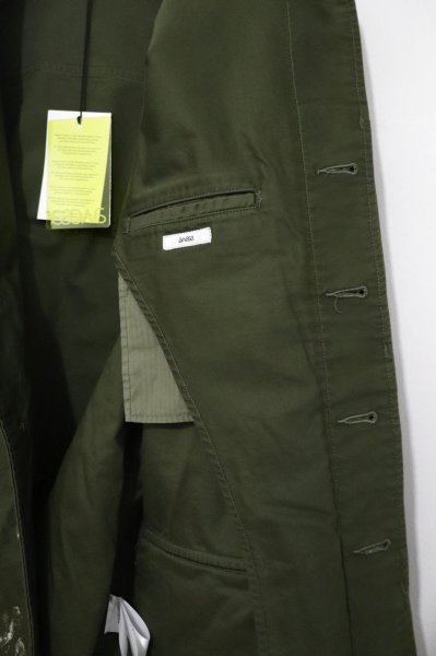 画像4: awasa (アワサ)    ギザコットン モールスキンベルテッドジャケット (METALIC GOLD PAINT) (4)
