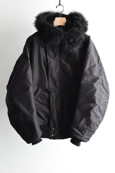 画像1: COMOLI (コモリ)   　 コットンシルク ミリタリーフーデッドジャケット (1)