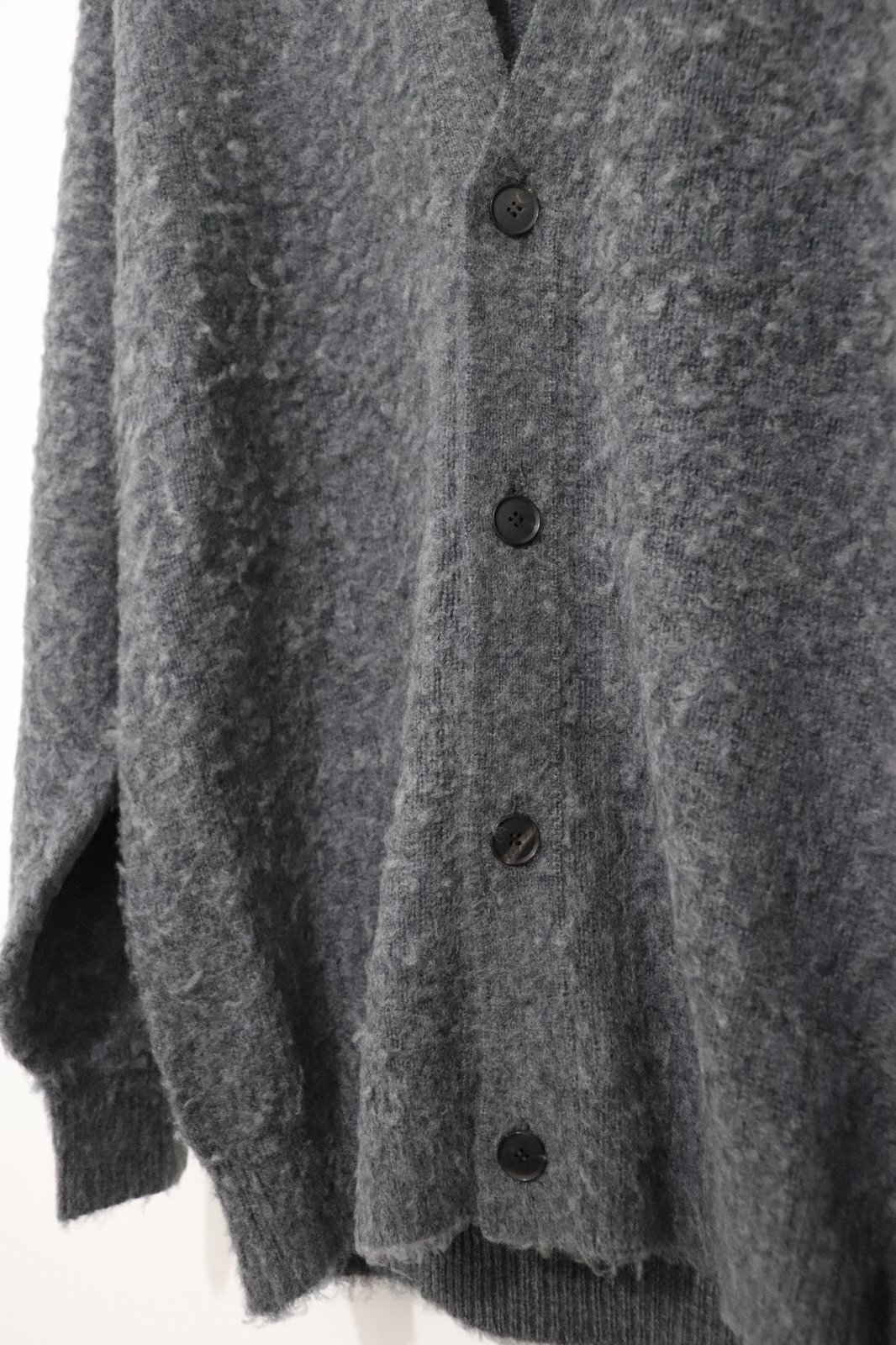 AURALEE (オーラリー) BRUSHED WOOL CASHMERE SILK KNIT CARDIGAN / ブラッシュドウール カシミヤシルク ニットカーディガン - GRAY AURALEE