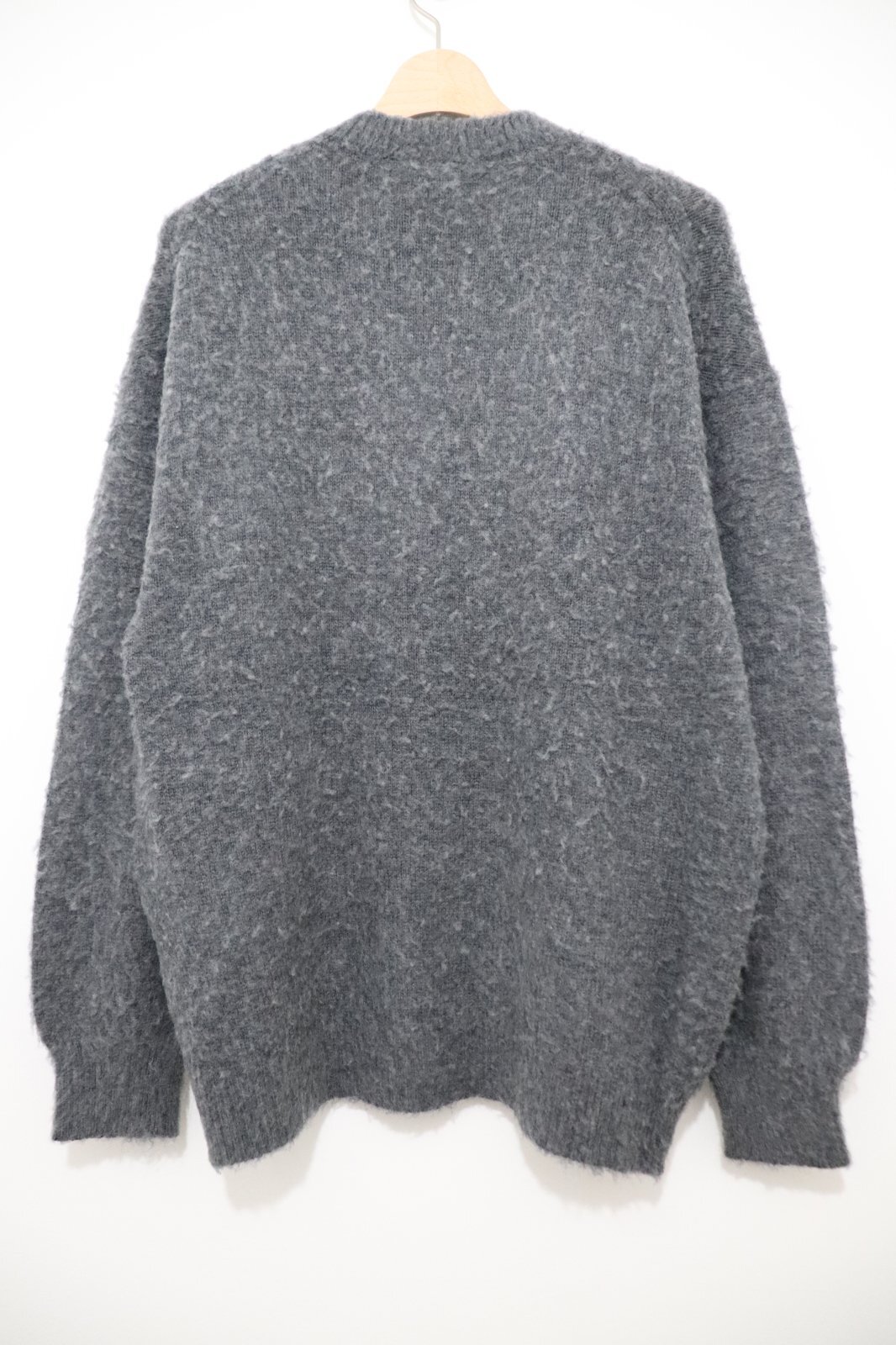 AURALEE (オーラリー) BRUSHED WOOL CASHMERE SILK KNIT P/O / ブラッシュドウール カシミヤシルクニットプルオーバー  - GRAY AURALEE