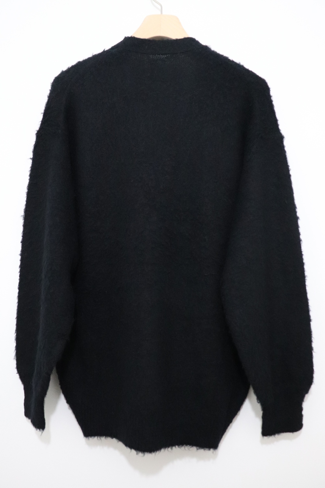 AURALEE (オーラリー) BRUSHED WOOL CASHMERE SILK KNIT CARDIGAN / ブラッシュドウール カシミヤシルク ニットカーディガン - BLACK AURALEE