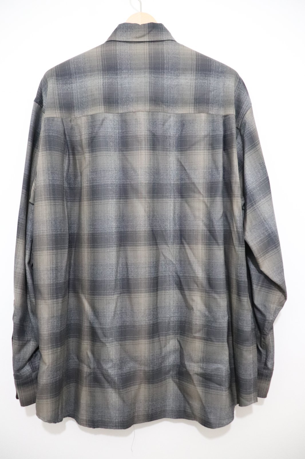 AURALEE (オーラリー) SUPER LIGHT WOOL CHECK SHIRT / スーパーライトウールチェックシャツ - CHARCOAL  GRAY AURALEE