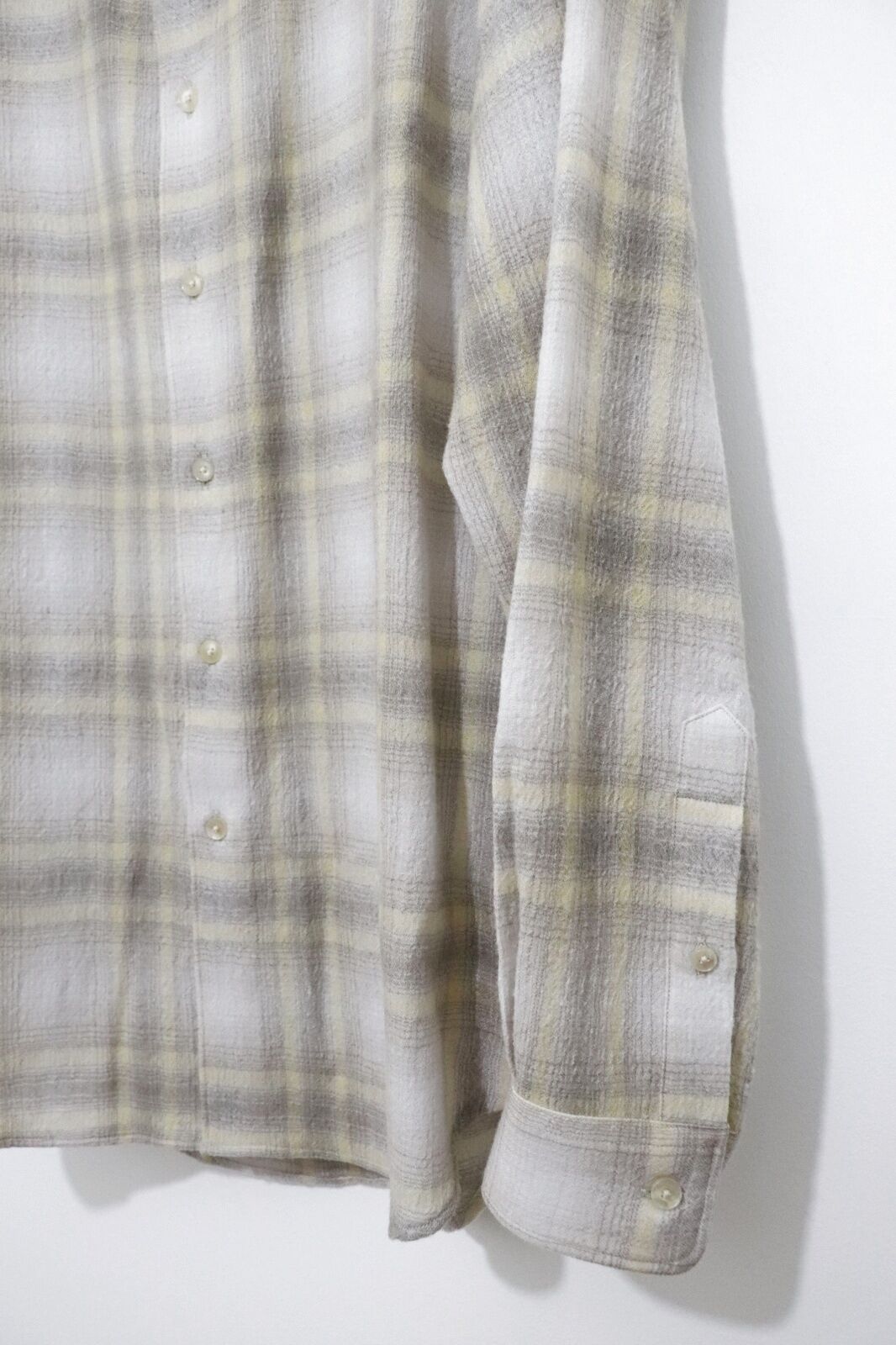 AURALEE (オーラリー) AIRY WOOL CHECK SHIRT / エアリーウールチェックシャツ - YELLOW GRAY AURALEE