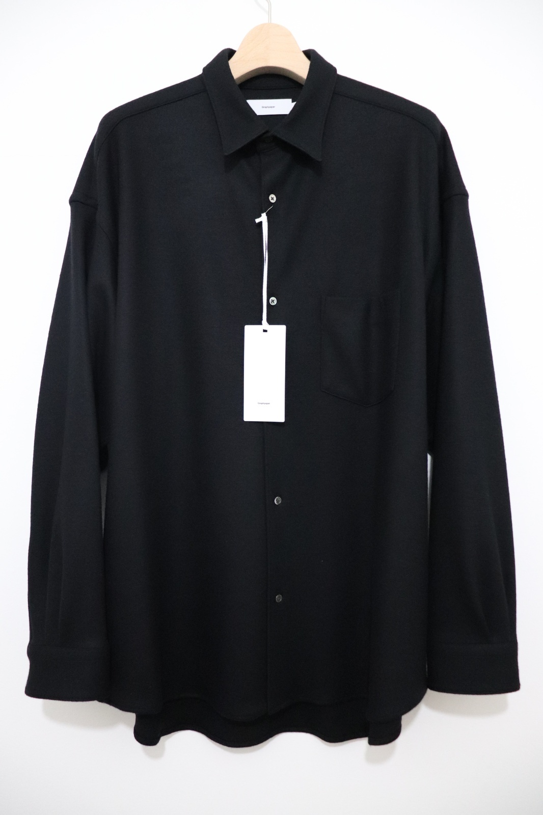 Graphpaper (グラフペーパー) Wool Smooth Flannel Oversized Regular Collar Shirt /  ウールスムースフランネル オーバーサイズレギュラーカラーシャツ Graphpaper