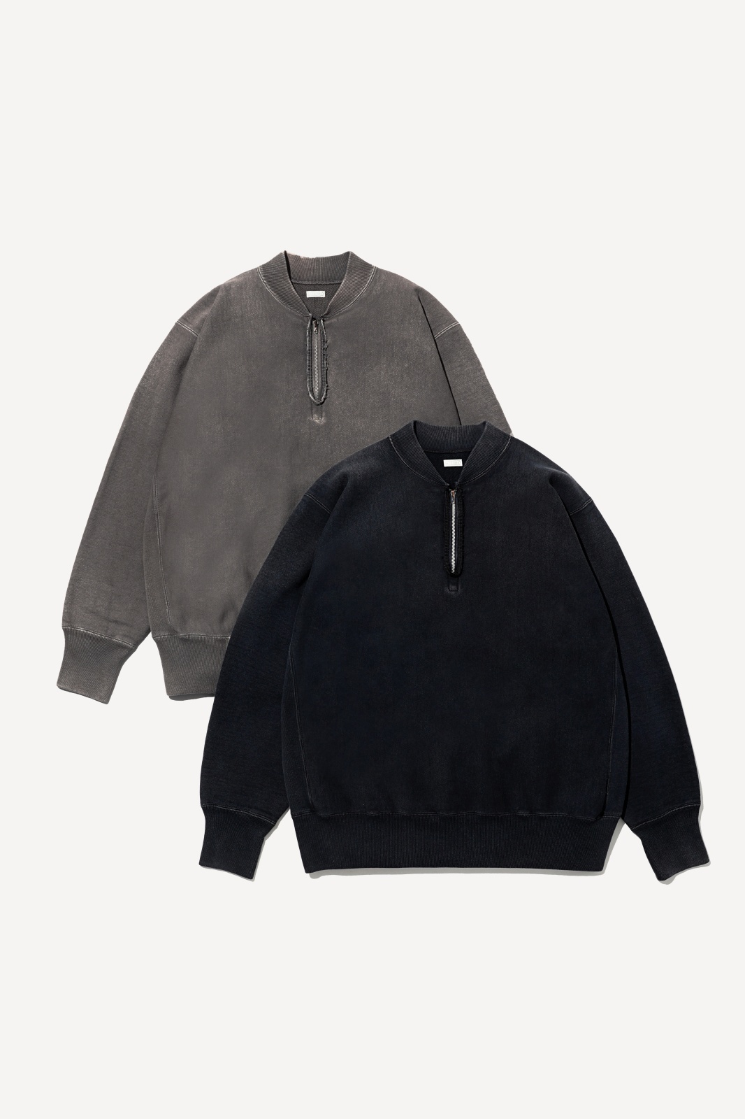 A.PRESSE (アプレッセ) Vintage Half Zip Rib Collar Sweatshirt