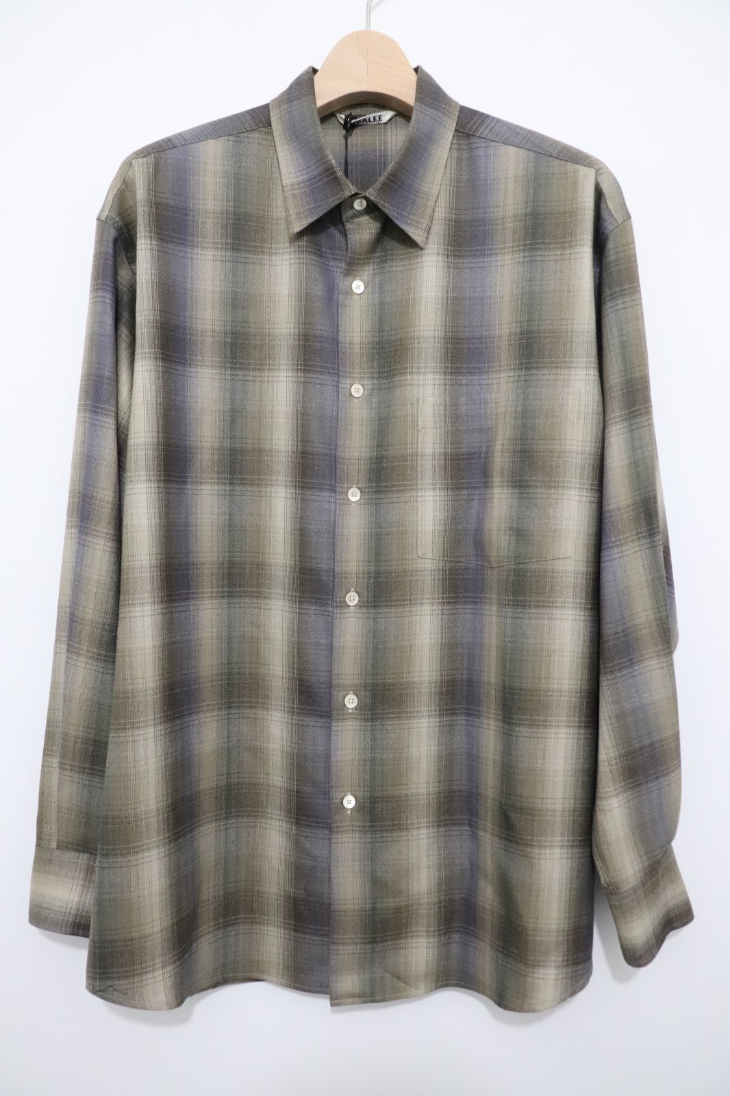 AURALEE(オーラリー) SUPER LIGHT WOOL CHECK SHIRT / スーパー