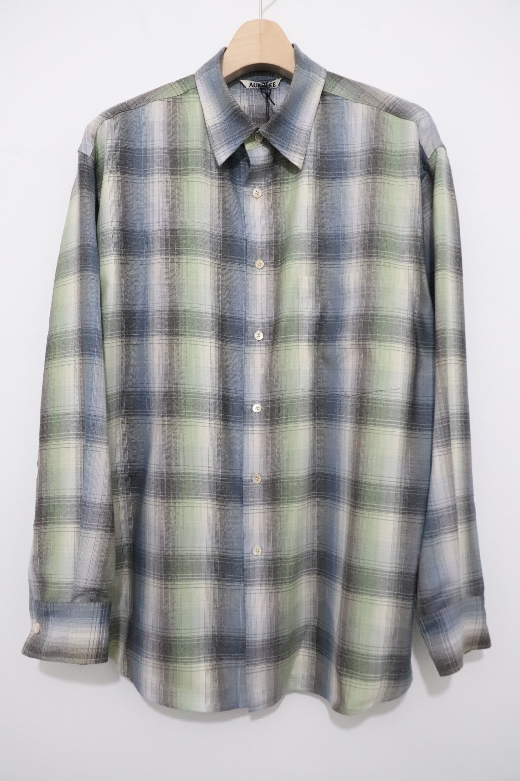 AURALEE 25SS スーパーライトウールチェックシャツ サイズ4 美品 AURALEE - 新品未使用25SS AURALEE スーパーライトウール