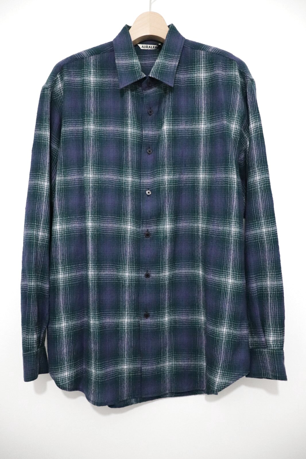 AURALEE AIRY WOOL CHECK SHIRTサイズ0 S AURALEE AIRY WOOL CHECK SHIRT – Chum!